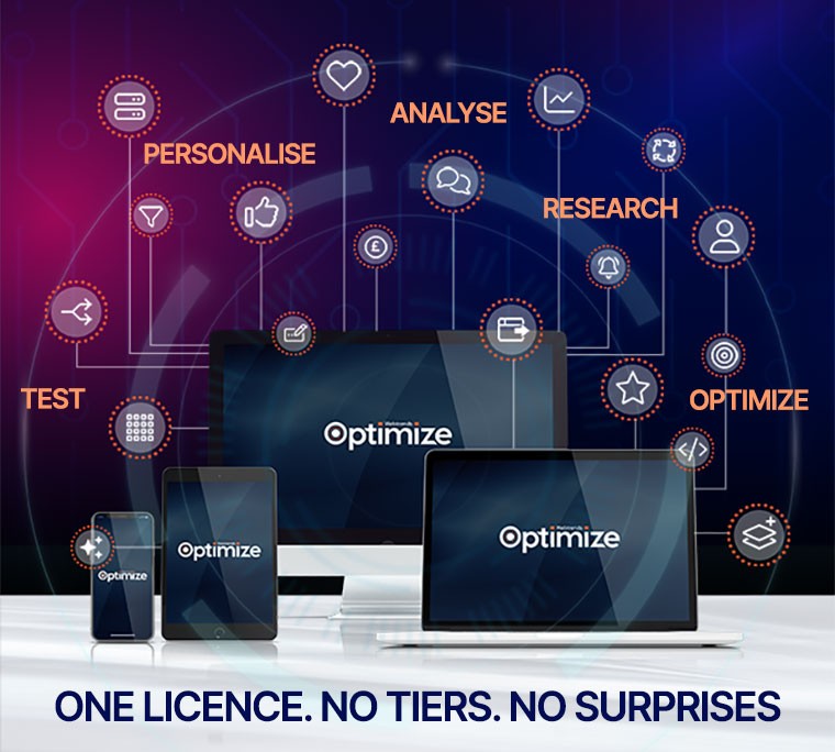 Graphic depicting Webtrends Optimize's Full-stack, All Inclusive model