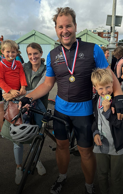 Webtrends Optimize CEO, Matt Smith, after completing the Starr Trust Bike Ride